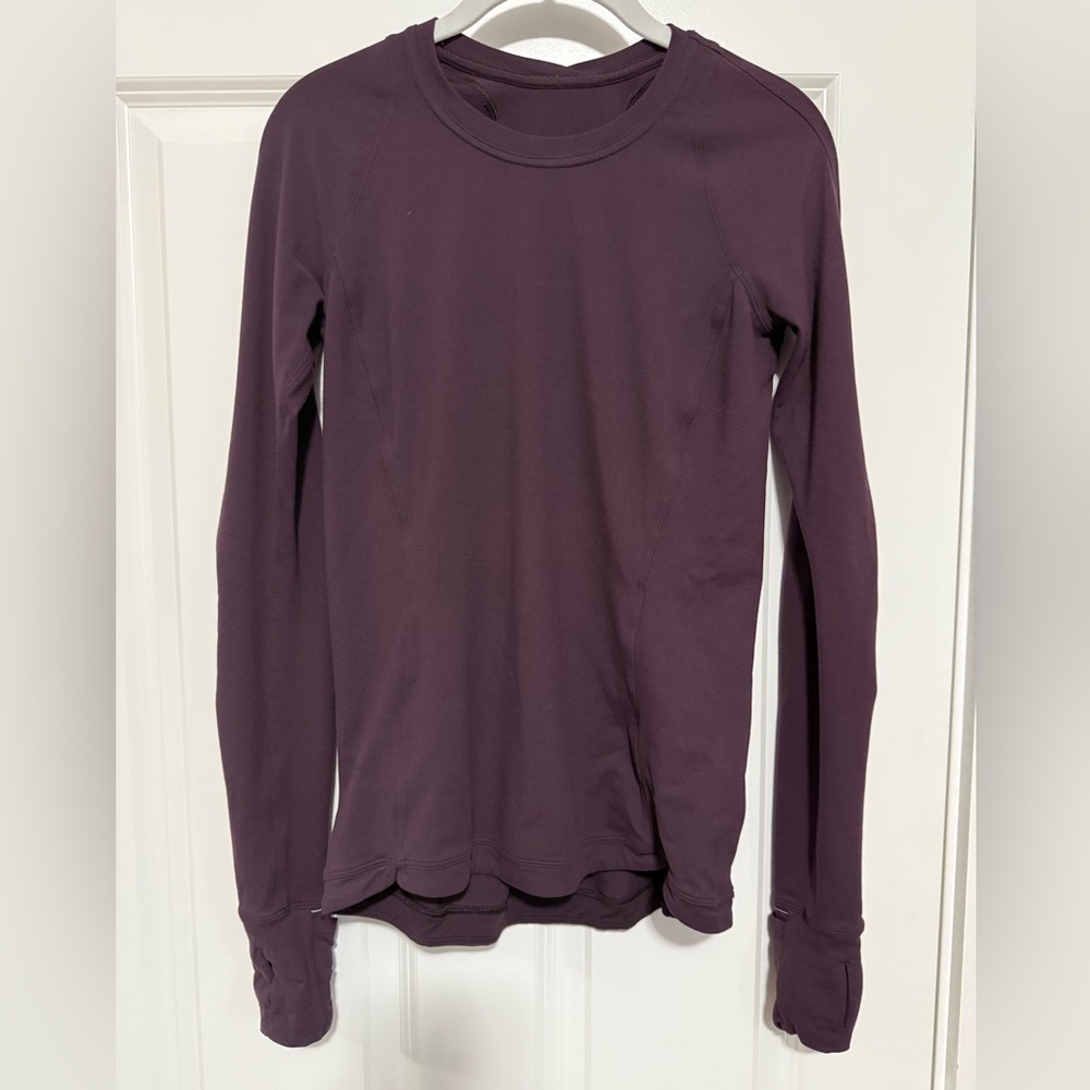 Lululemon Long Sleeve Running Top - Dark Purple, size 6.